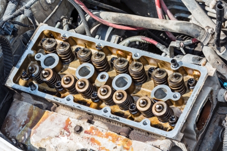 Engine with no cylinder head cover and camshaftの写真素材