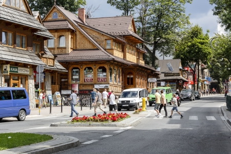 ZAKOPANE - JULY 23  Villa Slimak wooden house, built in the Zakopane style in 1902 by Jedrzej Slimak, according to the guidelines of Stanislaw Witkiewicz in Zakopane in Poland on July 23, 2013のeditorial素材