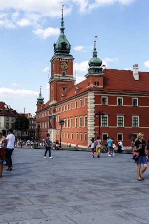WARSAW - AUGUST 16  Baroque Royal Palace, during World War II  burnt down in 1939, completely destroyed in 1944, restored early 70s of the XX century, in Warsaw in Poland on August 16, 2013のeditorial素材