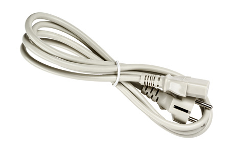 Power cable with plug and socket in the sales packaging