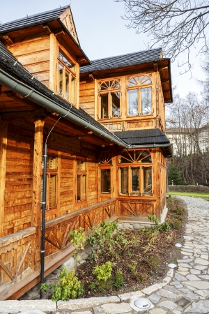 ZAKOPANE - NOVEMBER 16  Atma House, built in the late 19th century by Jozef Kasprus Stoch, the composer Karol Szymanowski lived here from 1930 to 1936, in Zakopane in Poland on November 16, 2013のeditorial素材