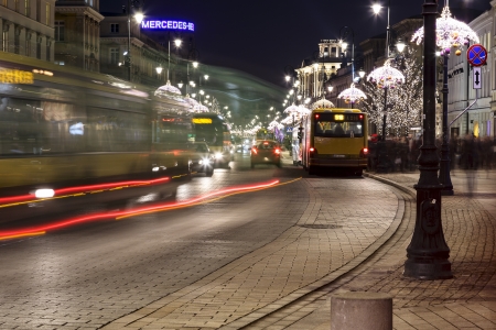 WARSAW - DECEMBER 19  Krakowskie Przedmiescie Street together with the historic center and Wilanow declared a historical monument in the year 1994 in Warsaw in Poland on December 19, 2013のeditorial素材