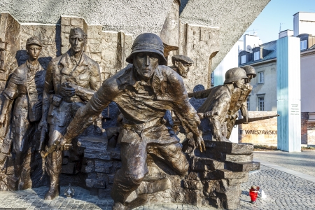 WARSAW - DECEMBER 28  Monument to the 1944 Warsaw Uprising, unveiled on the 01 August 1989, designed by Wincenty Kucma   Jacek Budyna, restored in November 2013, in Warsaw, Poland on December 28, 2013のeditorial素材