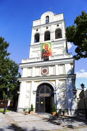 WARSAW, POLAND - AUGUST 20, 2014: Contemporary built in 2004 in neo-Renaissance style, Belfry of the Third Millennium, design by Anna Rostowska, two historic bells of the 18th century are thereのeditorial素材
