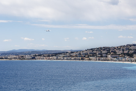 NICE, FRANCE - MAY 15, 2014: The fifth most populous city in France, of about 1 million population extended beyond the administrative city limitsのeditorial素材