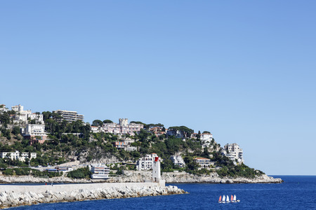 NICE, FRANCE - MAY 24, 2014: Mont Boron, suburban of Nice located on the mountain that rises up on the eastern edge of Nice, one of the oldest settlements on the Azure Coastのeditorial素材
