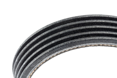 Closeup on the drive belt isolated on white background
