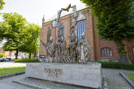 KOLOBRZEG, POLAND - JULY 14, 2015: Millennium Memorial, was made by sculptor Victor Szostalo in...