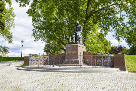 DRESDEN, GERMANY - SEPTEMBER 19, 2015: Statue of Ludwig-Richter 1803-84 at Bruehl's Garden, originally unveiled in 1898, in 1943 was melted as donations for Armaments, replica was unveiled in 2011のeditorial素材
