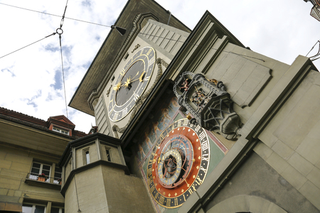 Bern, Switzerland - April 17, 2017: Zytglogge it is the most visited Clock Tower in the city and that is famous because of its astronomical clock built-in on the medieval building.のeditorial素材