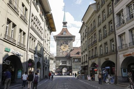 Bern Switzerland - September 14, 2018: One of the main attractions of this medieval capital is the clock tower called Zytglogge.のeditorial素材