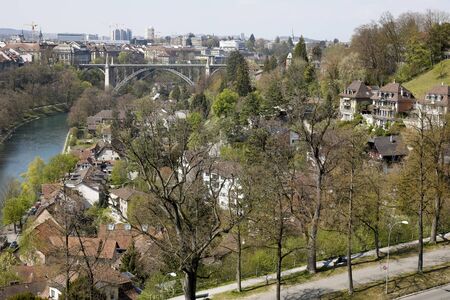 Bern, Switzerland, April 19, 2019: This capital city with its diverse historical and modern architecture, lush nature and the River Aare is a place visited by many tourists from all over the world.のeditorial素材