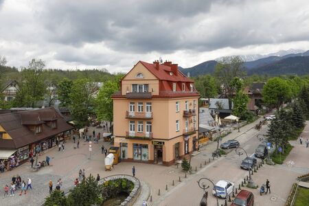 Zakopane, Poland - June 01, 2019: The building is located between two streets. At the beginning of the 20th century the house was built by the local furrier Franciszek Smeja.のeditorial素材