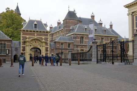 The Hague, The Netherlands - October 07, 2019: Entrance gate to the inner courtyard of the Binnenhof Palace, Dutch Parliament buildings.のeditorial素材