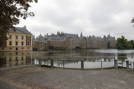 The Hague, The Netherlands - October 07, 2019: There are Parliament buildings on the shores of Lake Hofvijver, which are adjacent to Maurithuis.のeditorial素材
