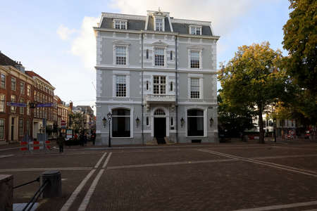 The Hague, The Netherlands - October 10, 2019: The historic building of which the facade can be seen here. This building is in the old part of the city.のeditorial素材