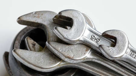 Some old wrenches. These are basic tools for hand tightening and loosening of various screw...