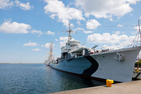 Gdynia, Poland - June 03, 2022: The destroyer named ORP Blyskawica served in the Polish Navy during WWII. Currently, this museum ship is moored at the quayのeditorial素材