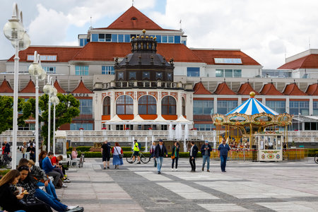 Sopot, Poland - May 31, 2022: The impressive multifunctional service building is in the center of tourist attractions in the immediate vicinity of the square at the famous pierのeditorial素材