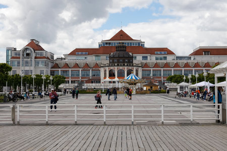 Sopot, Poland - May 31, 2022: A modern building on the famous boulevard located in the immediate vicinity of the famous pierのeditorial素材