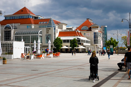 Sopot, Poland - May 31, 2022: A modern building on the famous boulevard located in the immediate vicinity of the famous pierのeditorial素材