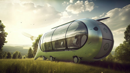Future of Sustainable Transportation - AI Generatedの素材