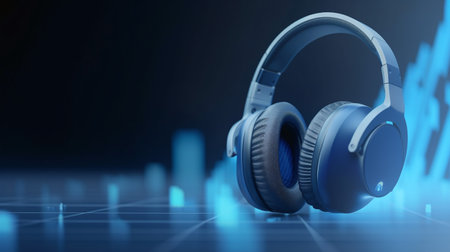 Sleek and Modern Headphones for the Tech-Savvy Podcast- Ai Generatedの素材