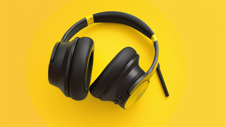 Sleek and Modern Headphones for the Tech-Savvy Podcast- Ai Generatedの素材