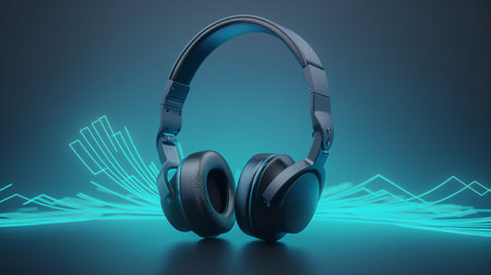 Sleek and Modern Headphones for the Tech-Savvy Podcast- Ai Generatedの素材