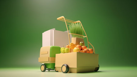 Eco Conscious Shopping: Choosing Sustainable Packaging and product delivery to Save the Planet - Ai Generatedの素材