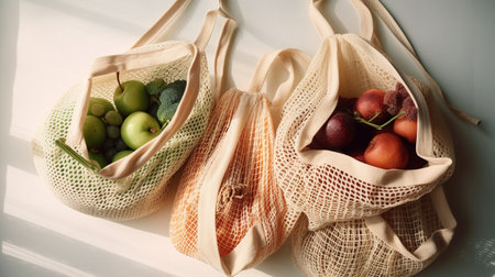 Eco-Friendly Shopping Bags , eco friendly reusable for Sustainable Living - Ai Generated - Generatvie Aiの素材