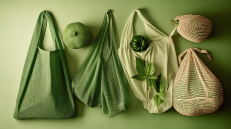 Eco-Friendly Shopping Bags , eco friendly reusable for Sustainable Living - Ai Generated - Generatvie Aiの素材