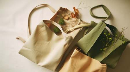 Eco-Friendly Shopping Bags , eco friendly reusable for Sustainable Living - Ai Generated - Generatvie Aiの素材