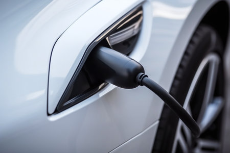 Electric Vehicle Car Charging Station close up - Ai Generatedの素材