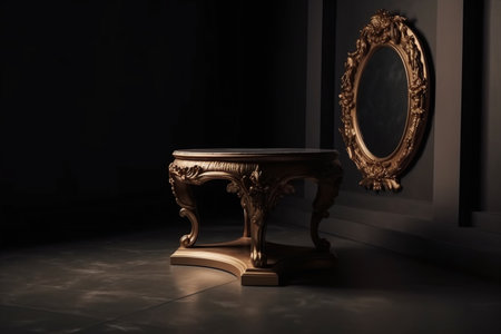 Luxury Cosmetics background in a Baroque style minimal, podium - Ai Generatedの素材