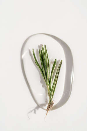 A drop of transparent cosmetic gel on a white backgroundの写真素材