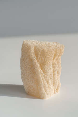 Loofah natural sponge on the white background.の写真素材