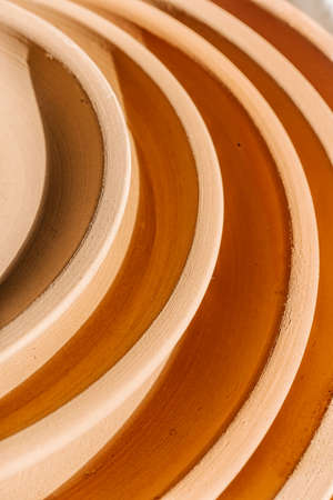 Abstract background and texture of terracotta plates.の写真素材
