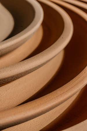 Abstract background and texture of terracotta plates.の写真素材