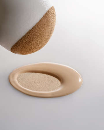 The texture of the foundation with a trace of sponge.の写真素材