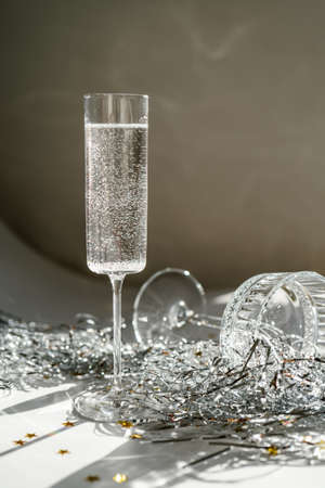 After party pill in a glass. The morning after the party.の写真素材