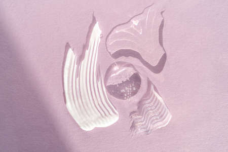 Textures of different cosmetics in one photo.の写真素材