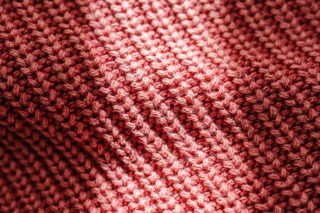 Knitted texture of a pink sweater or scarf close-up.の写真素材