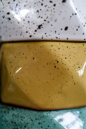 The texture of multicolored glazed enamel. Abstract background.の写真素材