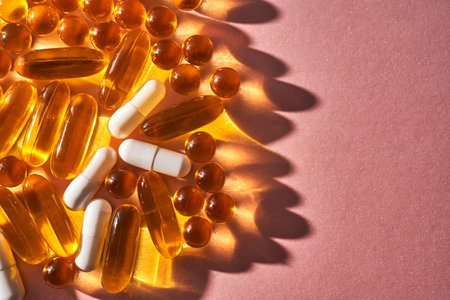 Background of tablets. Mainly vitamins and dietary supplements.