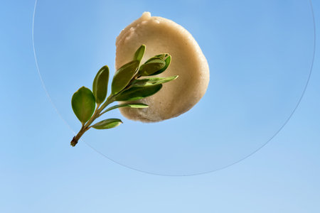 Swatch of an exfoliating peel against the sky.の写真素材