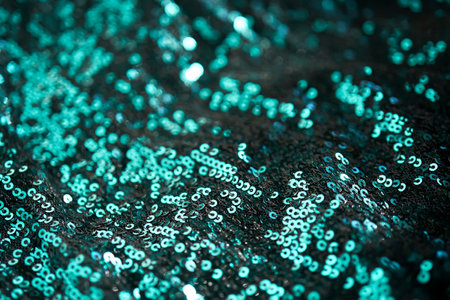 Christmas abstract background made of emerald green sequins.