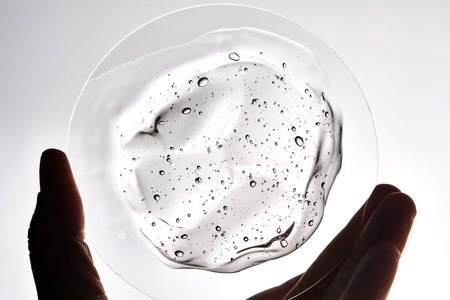 Texture of the gel for the face.