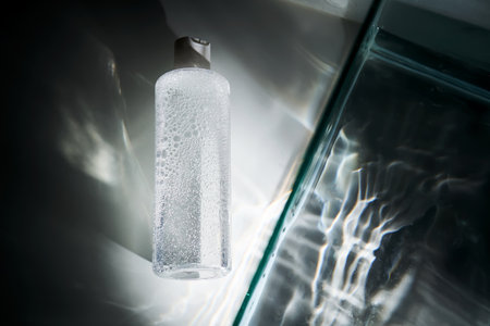 A bottle of cosmetic gel with a beautiful highlight.の写真素材