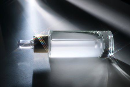 Bottle of face serum with a pipette with a beautiful highlight.の写真素材